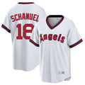 Punc LA.Angels #18 Nolan Schanuel Player White T-shirt Home Game Stitched Jerseys