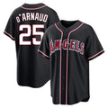 Punc LA.Angels #25 Travis d'Arnaud Player Black Fashion Out Home Game Stitched Jerseys