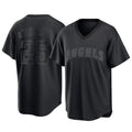 Punc LA.Angels #25 Travis d'Arnaud Player Black Pitch Fashion T-shirt Stitched Jerseys