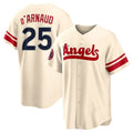 Punc LA.Angels #25 Travis d'Arnaud Player Cream City Connect Home Stitched Jerseys
