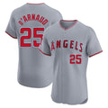 Punc LA.Angels #25 Travis d'Arnaud Player Gray Home Limited Elite Stitched Jerseys