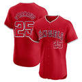 Punc LA.Angels #25 Travis d'Arnaud Player Red Home Limited Elite Stitched Jerseys