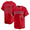 Punc LA.Angels #25 Travis d'Arnaud Player Red Home Limited Stitched Jerseys