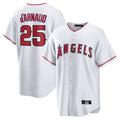 Punc LA.Angels #25 Travis d'Arnaud Player White Home Game Stitched Jerseys