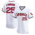 Punc LA.Angels #25 Travis d'Arnaud Player White T-shirt Home Limited Elite Stitched Jerseys