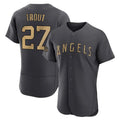 Punc LA.Angels #27 Mike Trout Player Charcoal Game All-Star Stitched Jerseys