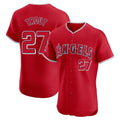 Punc LA.Angels #27 Mike Trout Player Red Home Limited Elite Stitched Jerseys