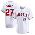 Punc LA.Angels #27 Mike Trout Player White Limited Home Stitched Jerseys