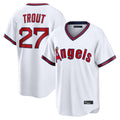 Punc LA.Angels #27 Mike Trout Player White T-shirt Home Game Stitched Jerseys