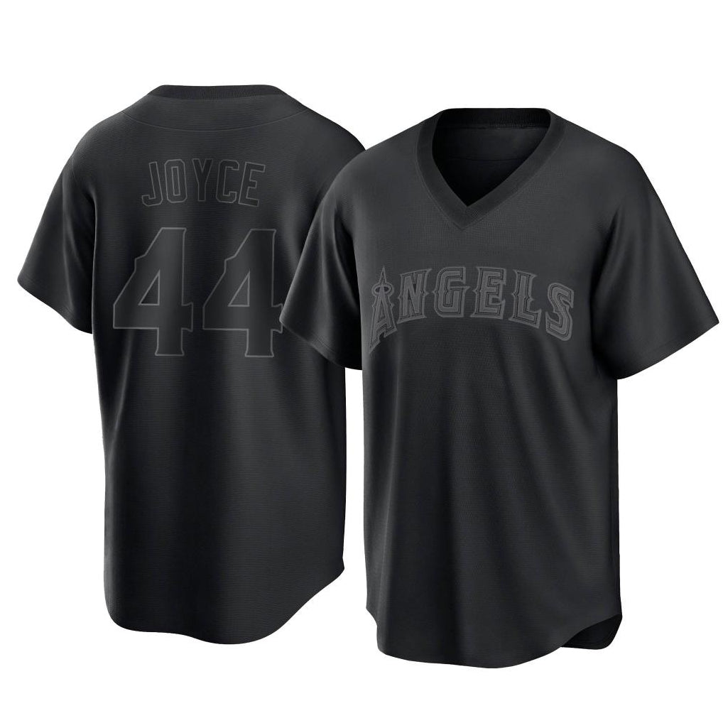 Punc LA.Angels #44 Ben Joyce Player Black Pitch Fashion T-shirt Stitched Jerseys