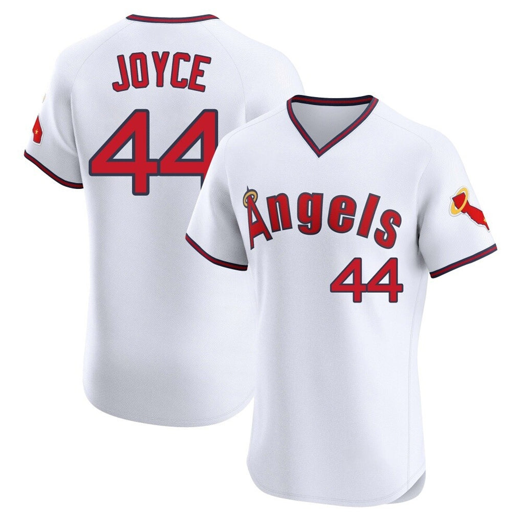 Punc LA.Angels #44 Ben Joyce Player White T-shirt Home Limited Elite Stitched Jerseys