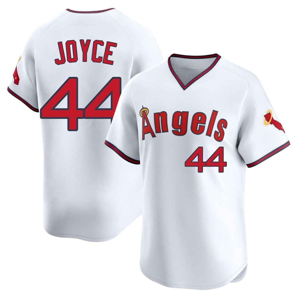 Punc LA.Angels #44 Ben Joyce Player White T-shirt Home Limited Stitched Jerseys