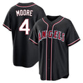 Punc LA.Angels #4 Christian Moore Player Black Fashion Out Home Game Stitched Jerseys