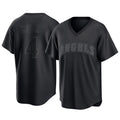 Punc LA.Angels #4 Christian Moore Player Black Pitch Fashion T-shirt Stitched Jerseys