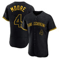 Punc LA.Angels #4 Christian Moore Player Black Snake Skin City Limited Elite Home Stitched Jerseys
