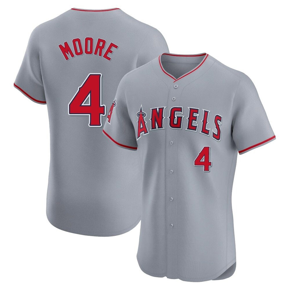 Punc LA.Angels #4 Christian Moore Player Gray Home Limited Elite Stitched Jerseys