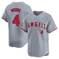 Punc LA.Angels #4 Christian Moore Player Gray Home Limited Stitched Jerseys