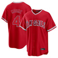 Punc LA.Angels #4 Christian Moore Player Red Home Game Stitched Jerseys