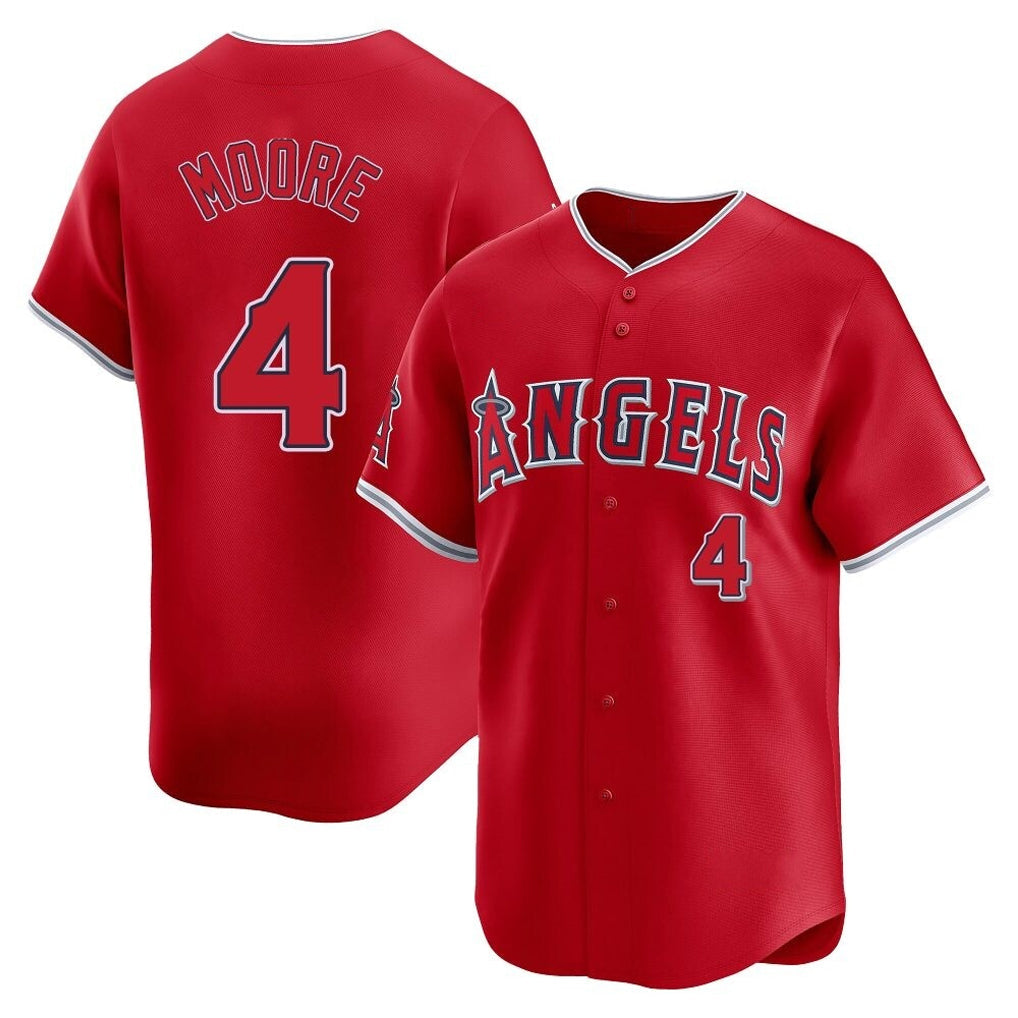 Punc LA.Angels #4 Christian Moore Player Red Home Limited Stitched Jerseys