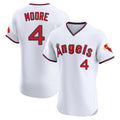 Punc LA.Angels #4 Christian Moore Player White T-shirt Home Limited Stitched Jerseys