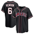 Punc LA.Angels #6 Anthony Rendon Player Black Fashion Out Home Game Stitched Jerseys