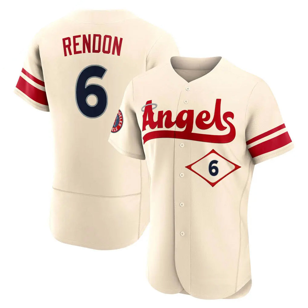Punc LA.Angels #6 Anthony Rendon Player Cream City Connect Limited ELite Home Stitched Jerseys