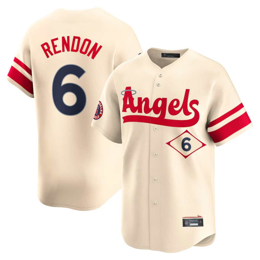 Punc LA.Angels #6 Anthony Rendon Player Cream City Connect Limited Home Stitched Jerseys