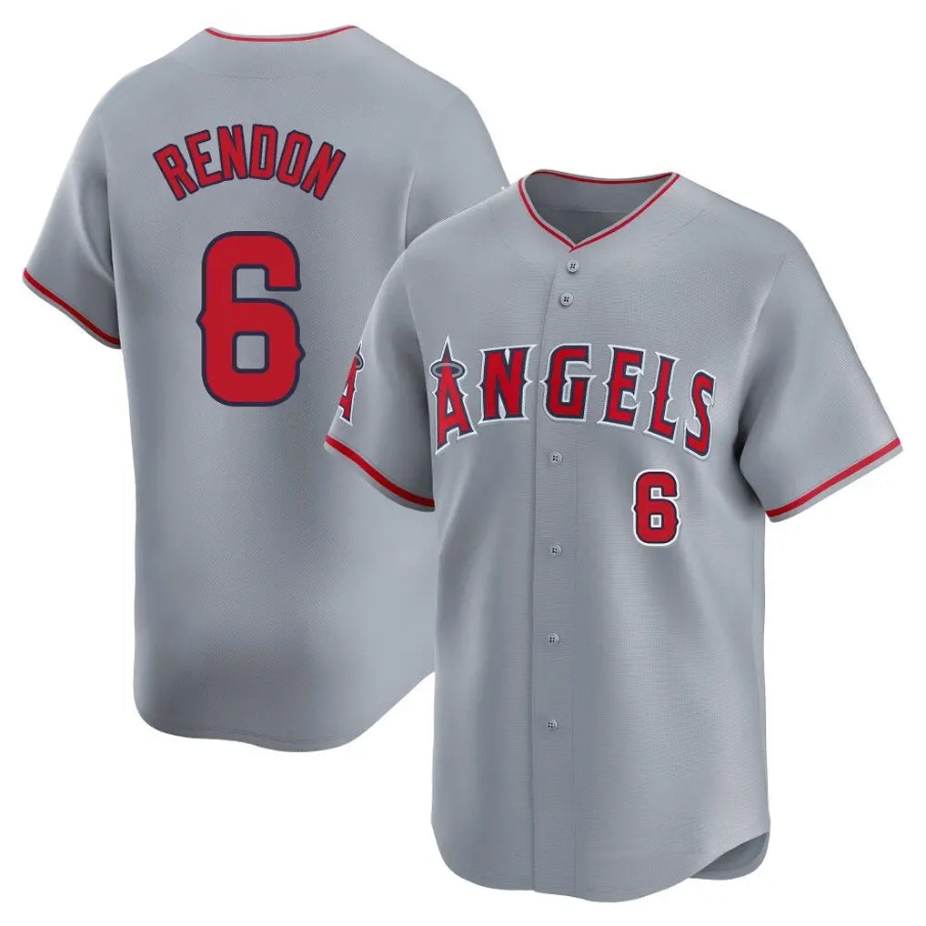 Punc LA.Angels #6 Anthony Rendon Player Gray Home Limited Stitched Jerseys