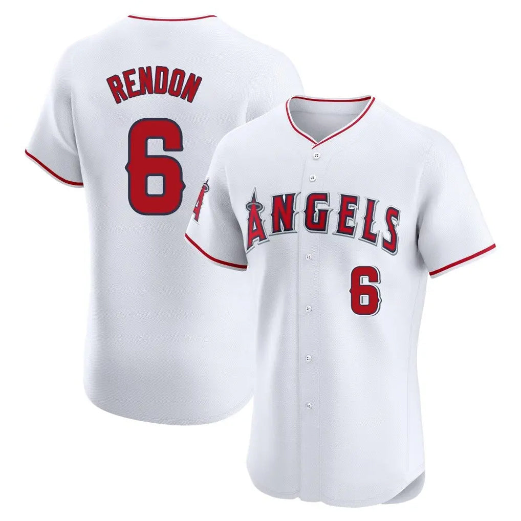Punc LA.Angels #6 Anthony Rendon Player White Limited Elite Stitched Home Jerseys