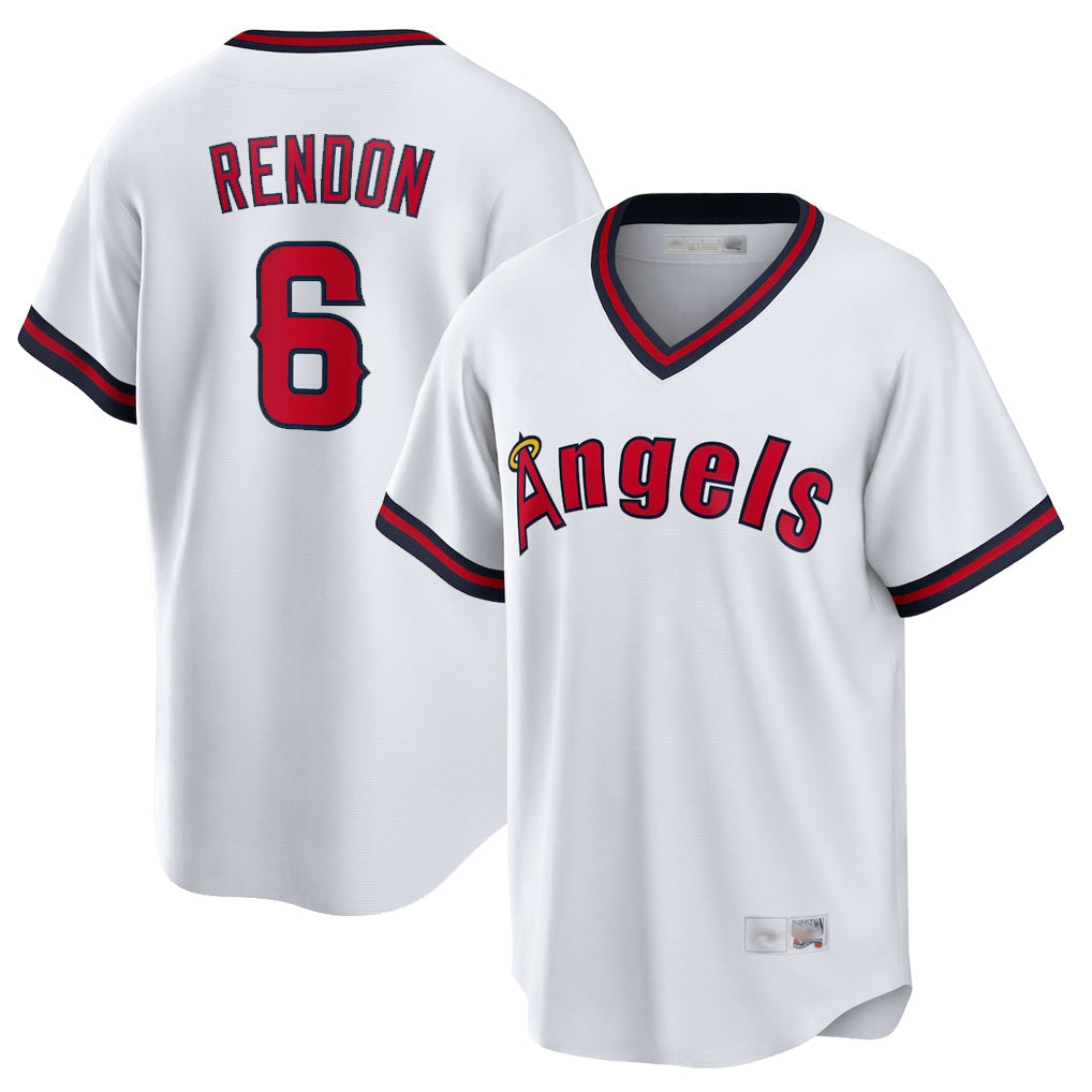 Punc LA.Angels #6 Anthony Rendon Player White T-shirt Home Game Stitched Jerseys
