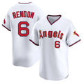Punc LA.Angels #6 Anthony Rendon Player White T-shirt Home Limited Stitched Jerseys