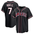 Punc LA.Angels #7 Jo Adell Player Black Fashion Out Home Game Stitched Jerseys