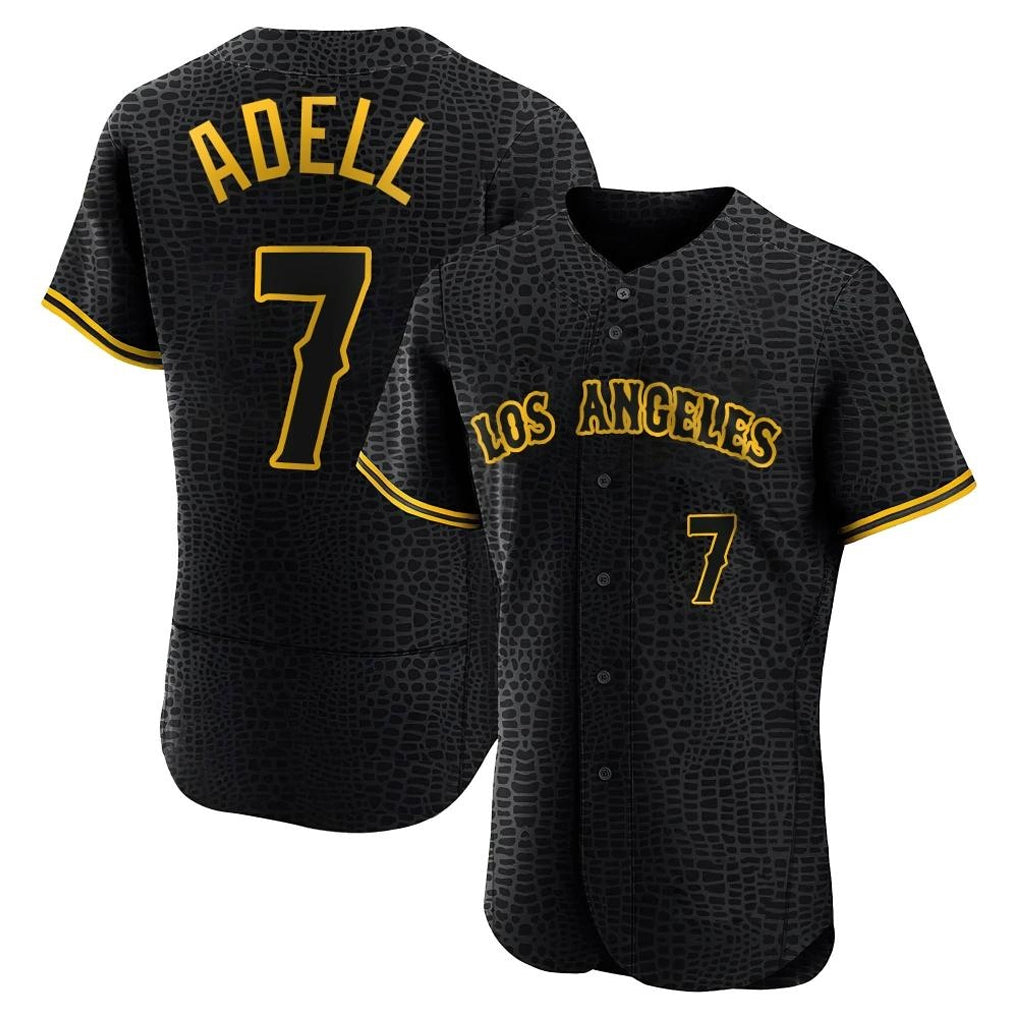 Punc LA.Angels #7 Jo Adell Player Black Snake Skin City Limited Elite Home Stitched Jerseys