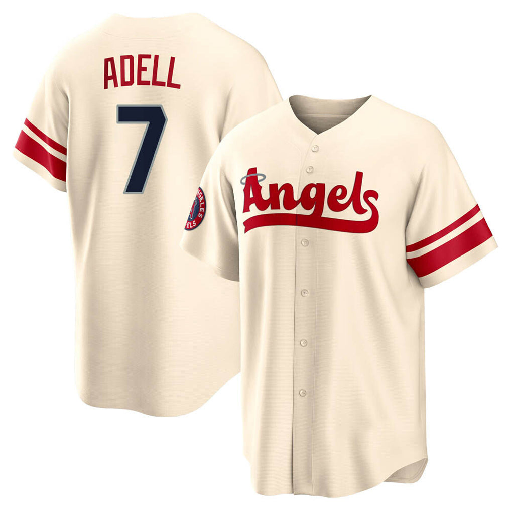 Punc LA.Angels #7 Jo Adell Player Cream City Connect Home Stitched Jerseys