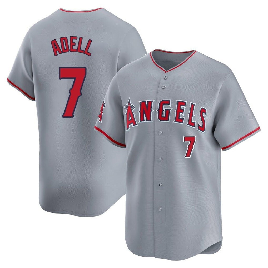 Punc LA.Angels #7 Jo Adell Player Gray Home Limited Stitched Jerseys