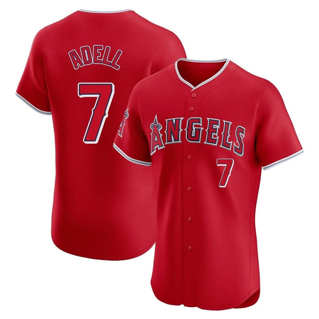 Punc LA.Angels #7 Jo Adell Player Red Home Limited Elite Stitched Jerseys