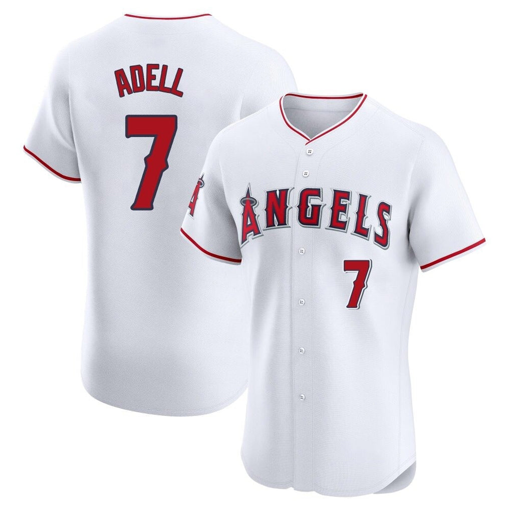 Punc LA.Angels #7 Jo Adell Player White Limited Elite Stitched Home Jerseys