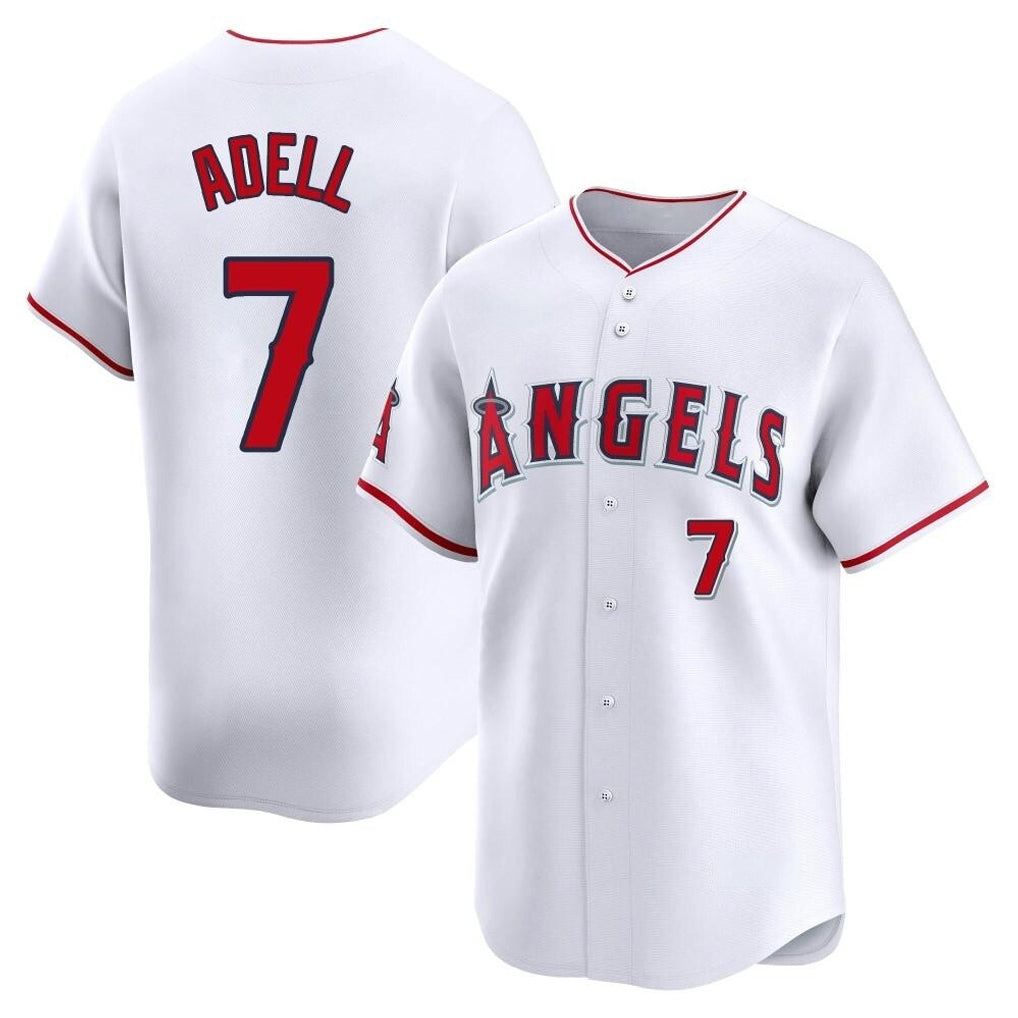 Punc LA.Angels #7 Jo Adell Player White Limited Home Stitched Jerseys