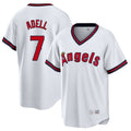 Punc LA.Angels #7 Jo Adell Player White T-shirt Home Game Stitched Jerseys