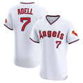 Punc LA.Angels #7 Jo Adell Player White T-shirt Home Limited Elite Stitched Jerseys