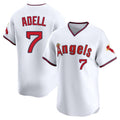 Punc LA.Angels #7 Jo Adell Player White T-shirt Home Limited Stitched Jerseys