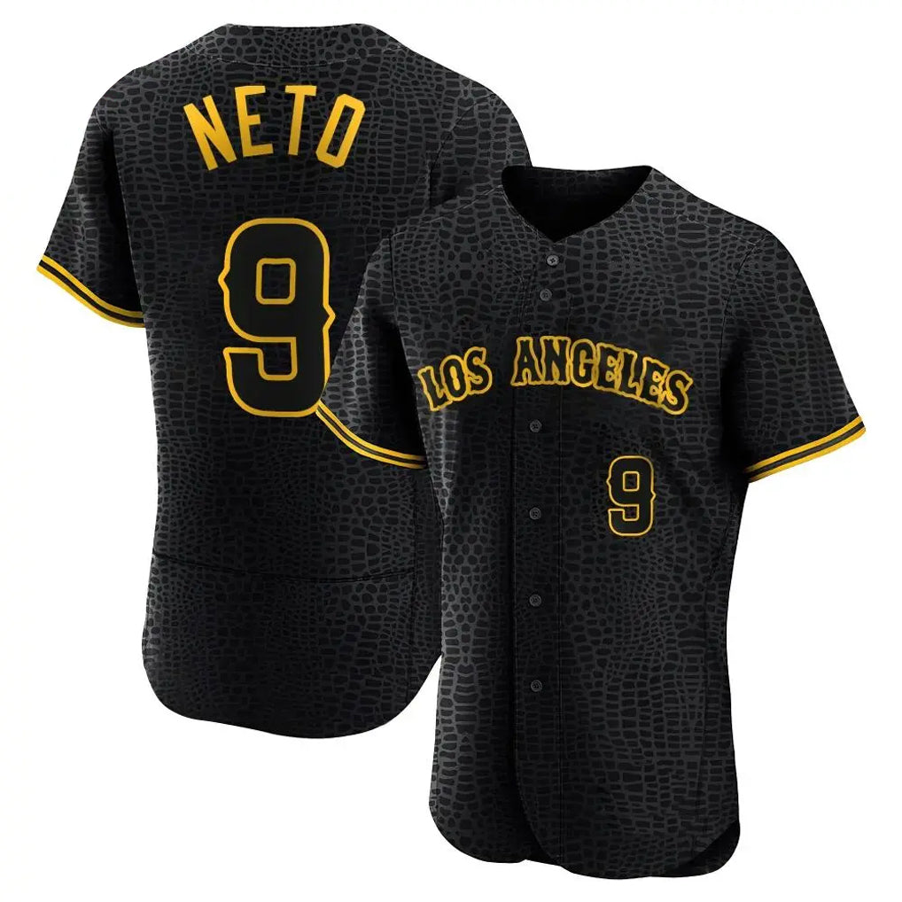 Punc LA.Angels #9 Zach Neto Player Black Snake Skin City Limited Elite Home Stitched Jerseys