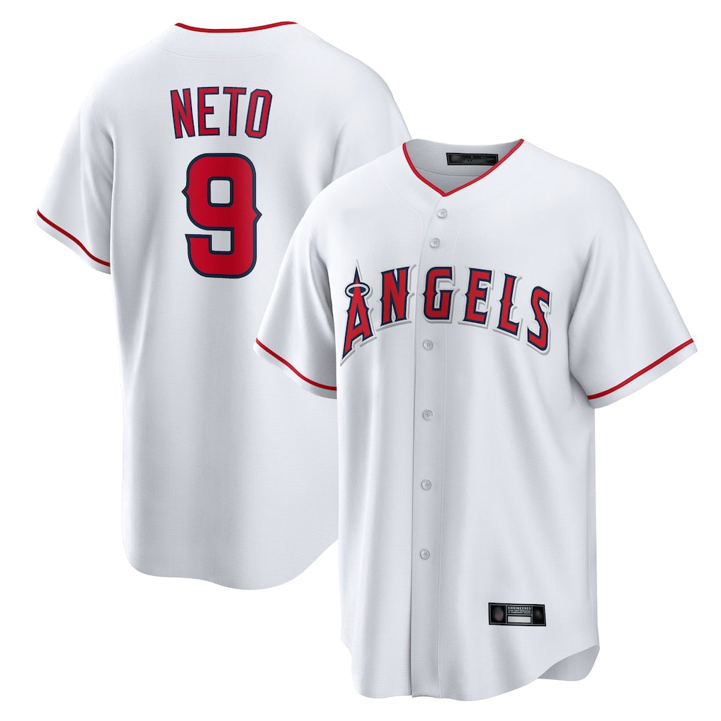 Punc LA.Angels #9 Zach Neto Player White Home Game Stitched Jerseys