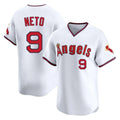 Punc LA.Angels #9 Zach Neto Player White T-shirt Home Limited Stitched Jerseys