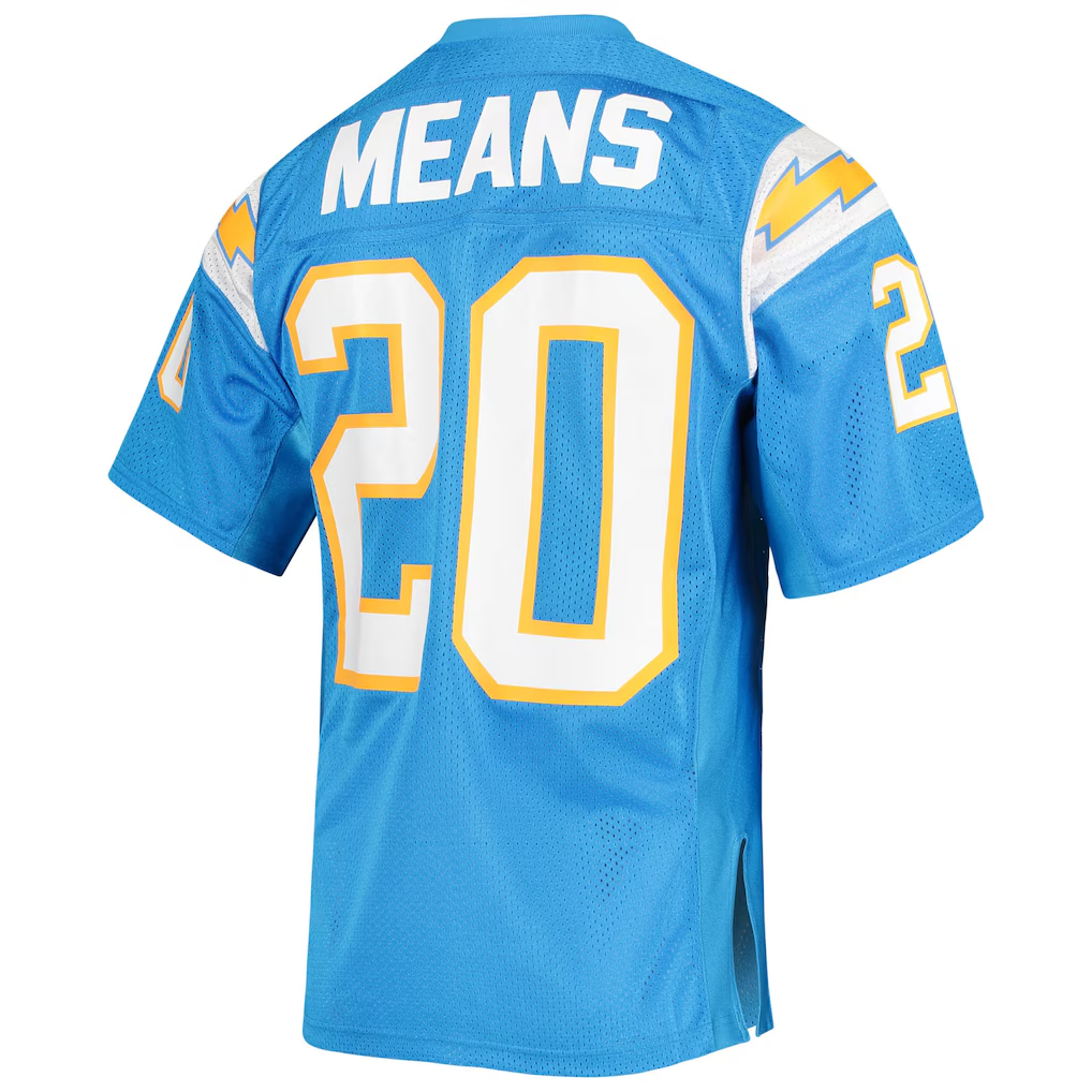Punc LA.Chargers 1994 #20 Natrone Means Mitchell & Ness Powder Blue Authentic Throwback Retired Player Jersey