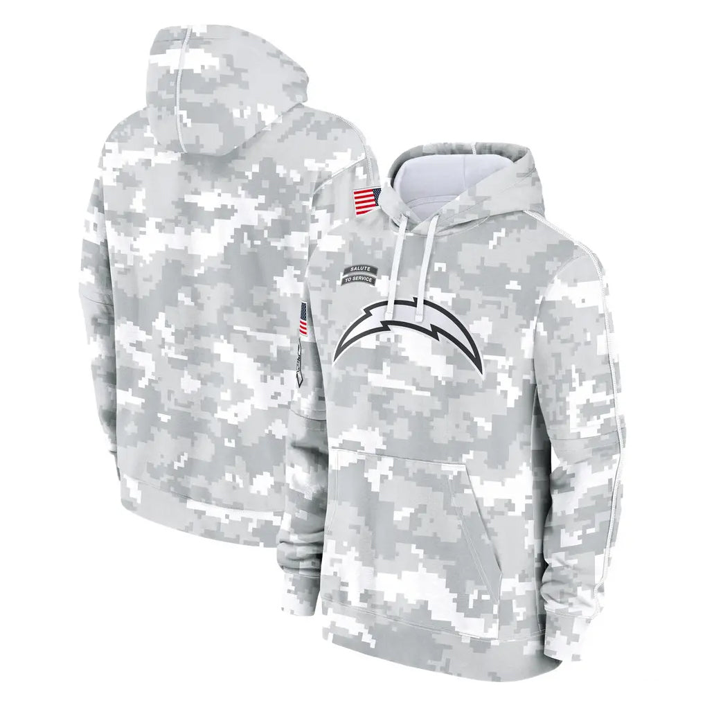 Punc LA.Chargers Arctic Camo Salute to Service Hoodies Limited Game Blank Player Stitched Jerseys
