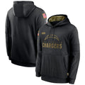 Punc LA.Chargers Black Salute to Service Hoodies Limited Game Blank Player Stitched Jerseys