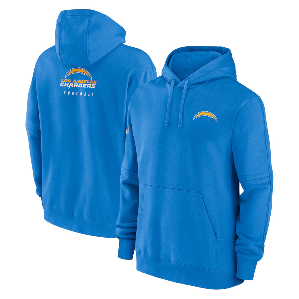 Punc LA.Chargers Blue LOGO Pullover Hoodies Home Game Blank Player Stitched Jerseys