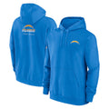 Punc LA.Chargers Blue LOGO Pullover Hoodies Home Game Blank Player Stitched Jerseys