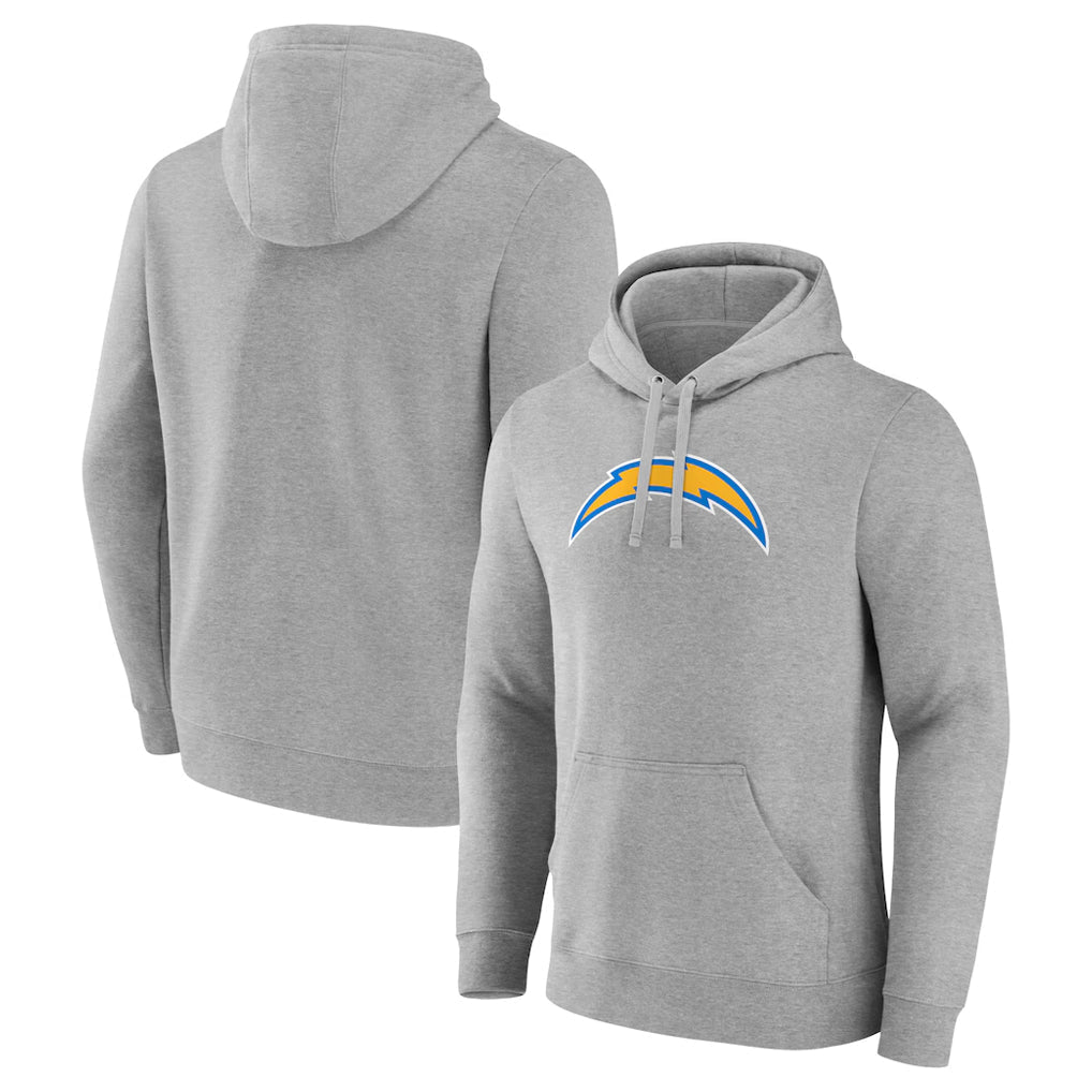 Punc LA.Chargers Gray LOGO Pullover Hoodies Home Game Blank Player Stitched Jerseys